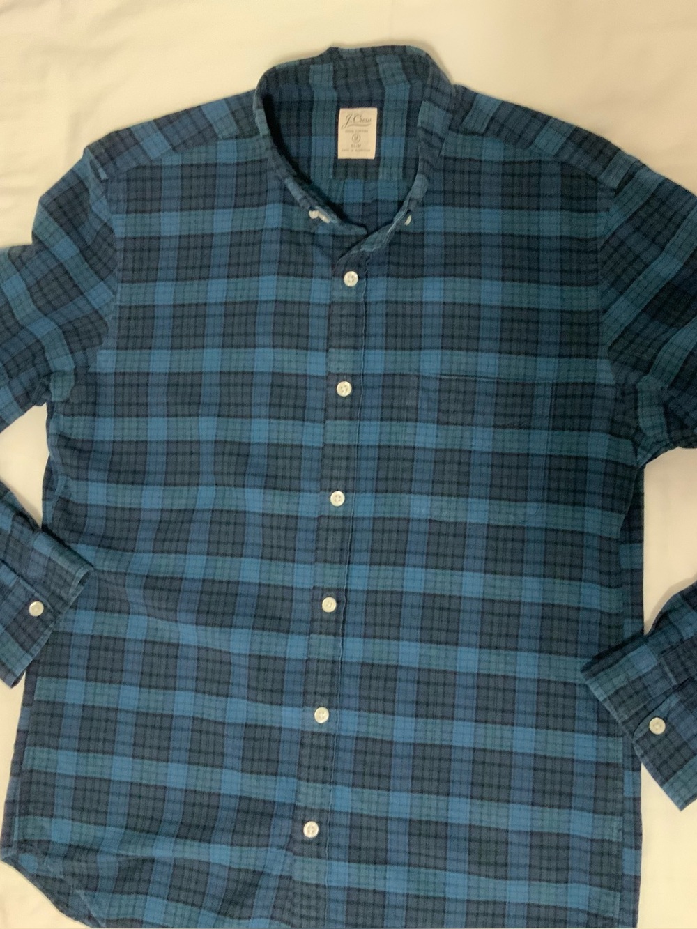 J.Crew blue plaid shirt in a